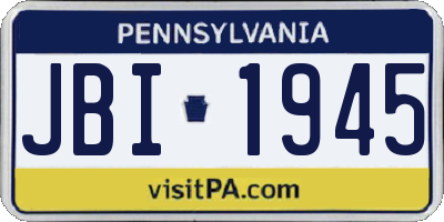 PA license plate JBI1945