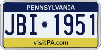 PA license plate JBI1951