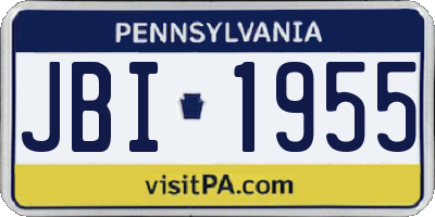 PA license plate JBI1955