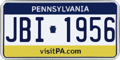 PA license plate JBI1956