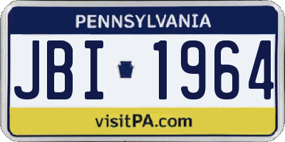 PA license plate JBI1964