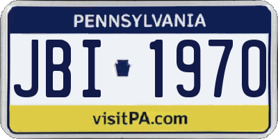 PA license plate JBI1970