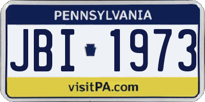 PA license plate JBI1973