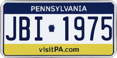 PA license plate JBI1975