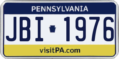 PA license plate JBI1976