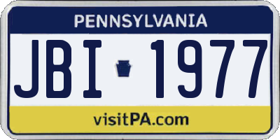 PA license plate JBI1977