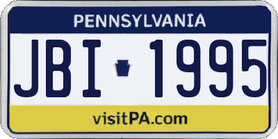 PA license plate JBI1995