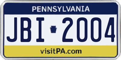 PA license plate JBI2004
