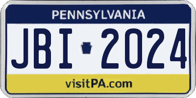 PA license plate JBI2024