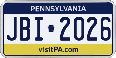 PA license plate JBI2026