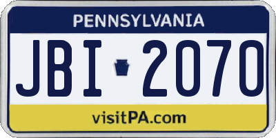 PA license plate JBI2070