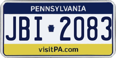 PA license plate JBI2083