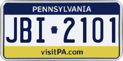 PA license plate JBI2101