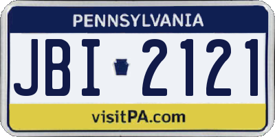 PA license plate JBI2121