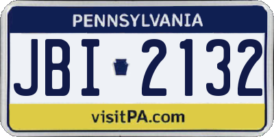 PA license plate JBI2132
