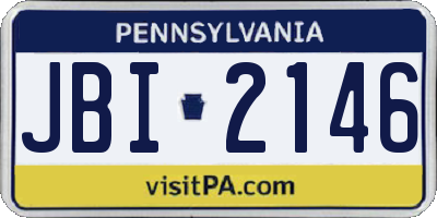 PA license plate JBI2146