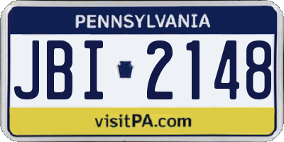 PA license plate JBI2148