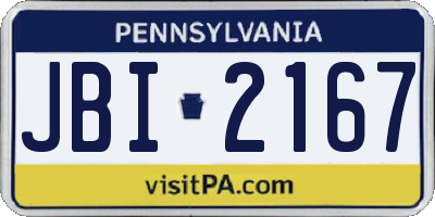 PA license plate JBI2167