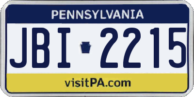 PA license plate JBI2215
