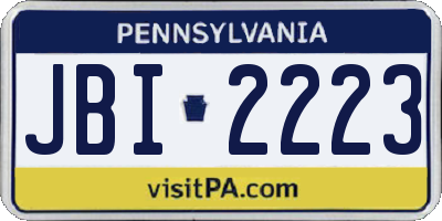 PA license plate JBI2223