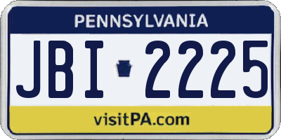 PA license plate JBI2225