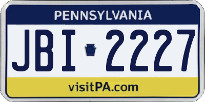 PA license plate JBI2227