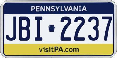 PA license plate JBI2237