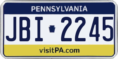 PA license plate JBI2245