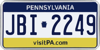 PA license plate JBI2249