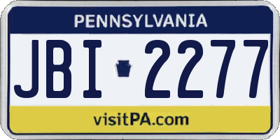 PA license plate JBI2277