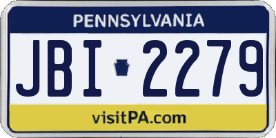 PA license plate JBI2279
