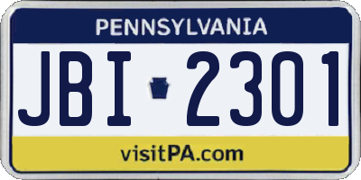 PA license plate JBI2301