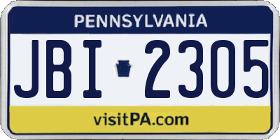 PA license plate JBI2305