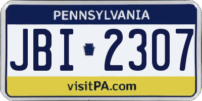 PA license plate JBI2307