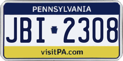 PA license plate JBI2308