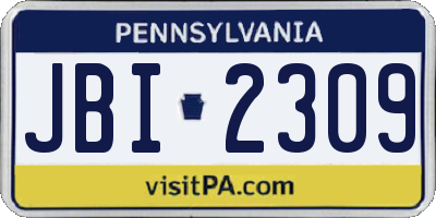 PA license plate JBI2309