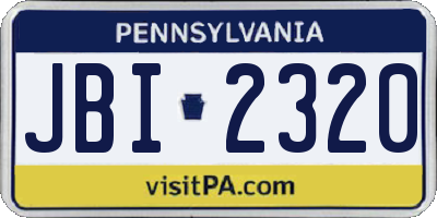 PA license plate JBI2320