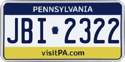 PA license plate JBI2322