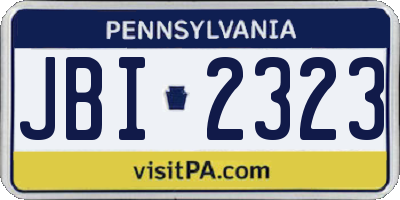 PA license plate JBI2323