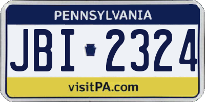 PA license plate JBI2324