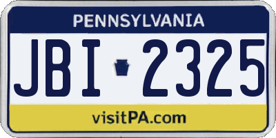 PA license plate JBI2325