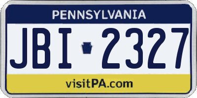 PA license plate JBI2327