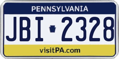 PA license plate JBI2328