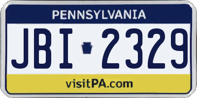 PA license plate JBI2329