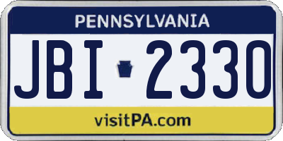 PA license plate JBI2330