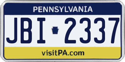 PA license plate JBI2337