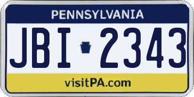 PA license plate JBI2343