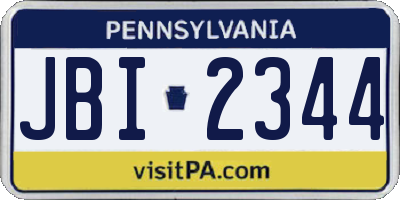 PA license plate JBI2344