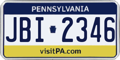 PA license plate JBI2346