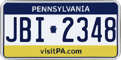 PA license plate JBI2348